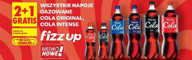 Wszystkie napoje gazowane Cola Original, Cola Intense Fizz Up