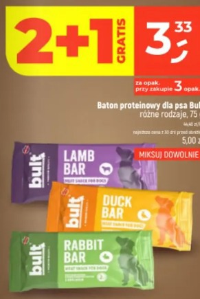 Baton proteinowy dla psa Bult różne rodzaje, 75 g