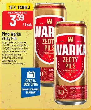 Piwo Warka Złoty Pils