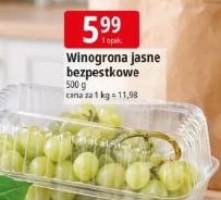 Winogrona jasne bezpestkowe