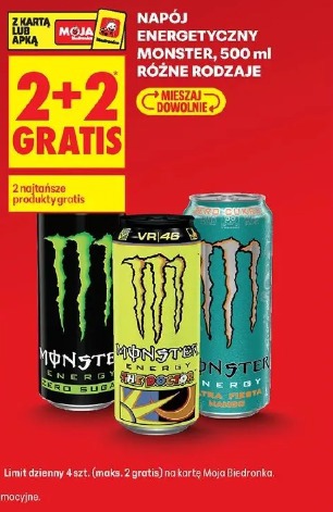 Napój energetyczny Monster, 500 ml różne rodzaje
