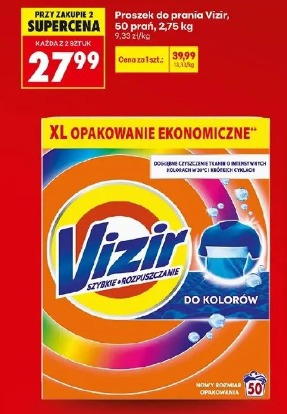 Proszek do prania Vizir, 50 prań, 2,75 kg