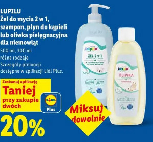 Lupilu Żel do mycia 2 w 1, szampon, płyn do kąpieli lub oliwka pielęgnacyjna dla niemowląt