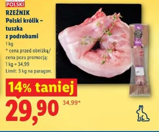 Rzeźnik Polski królik – tuszka z podrobami