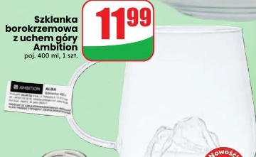 Szklanka borokrzemowa z uchem góry Ambition