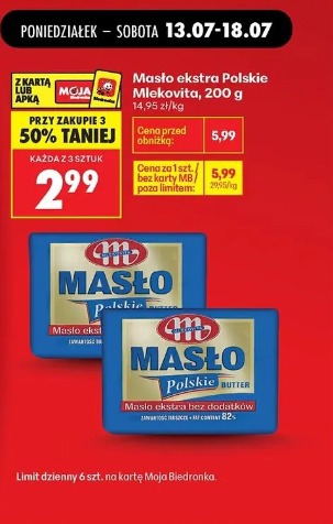 Masło ekstra Polskie Mlekovita, 200 g