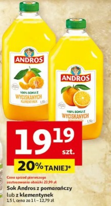Sok Andros z pomarańczy lub z klementynek