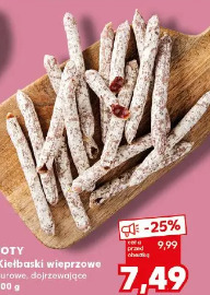 Kiełbaski wieprzowe surowe, dojrzewające Joty