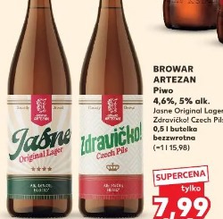 Browar Artezan Piwo 4,6%, 5% alk. Jasne Original Lager, Zdravičko! Czech Pils