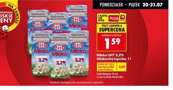 Mleko UHT 3,2% Mlekovita Łączka, 1L