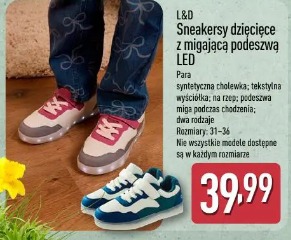 Sneakersy dziecięce z migającą podeszwą LED
