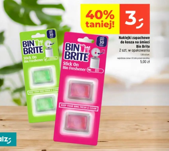 Naklejki zapachowe do kosza na śmieci Bin Brite