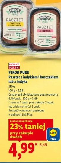Pikok Pure Pasztet z indykiem i kurczakiem lub z indyka