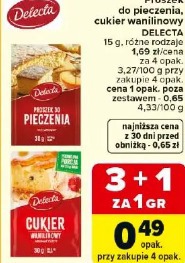 Proszek do pieczenia, cukier wanilinowy Delecta