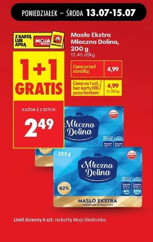 Masło Ekstra Mleczna Dolina, 200 g