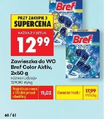Zawieszka do WC Bref Color Aktiv, 2x50 g