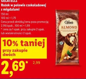 Gelatelli Rożek w polewie czekoladowej z migdałami