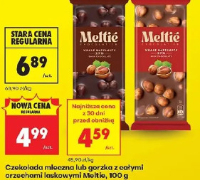 Czekolada mleczna lub gorzka z całymi orzechami laskowymi Meltie