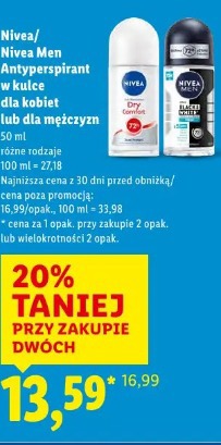 Nivea/Nivea Men Antyperspirant w kulce dla kobiet lub dla mężczyzn