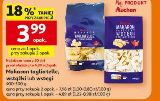 Makaron tagliatelle, wstążki lub wstęgi Auchan