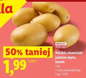 Polskie ziemniaki jadalne myte, luzem 