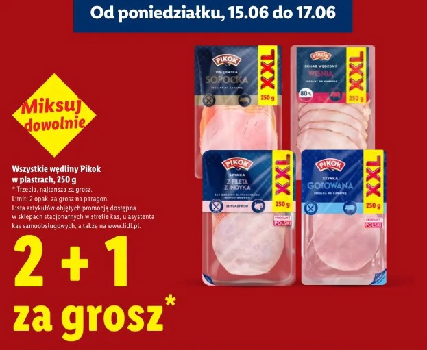 Wszystkie wędliny Pikok w plastrach, 250 g