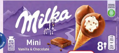 Mini lody Milka vanilla & chocolate