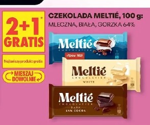 Czekolada Meltié mleczna, biała, gorzka 64%