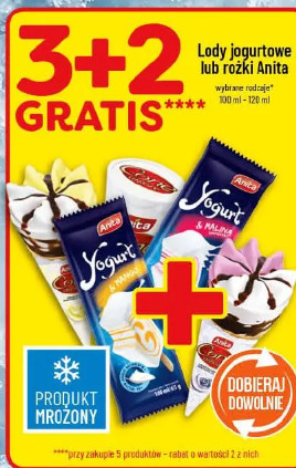 Lody jogurtowe lub rożki Anita