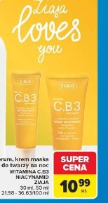 Ziaja C.B3 witamina C.B3 niacynamid serum, krem, maska do twarzy na noc