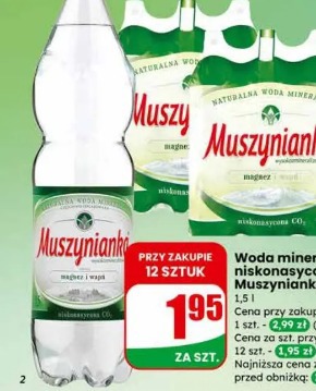 Woda mineralna niskonasycona Muszynianka