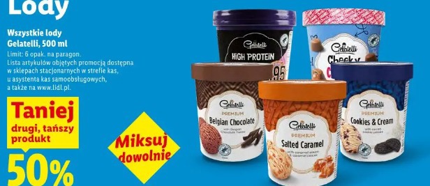 Wszystkie lody Gelatelli, 500 ml