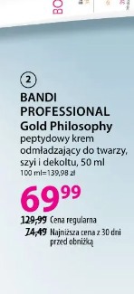 Bandi Professional Gold Philosophy peptydowy krem odmładzający do twarzy, szyi i dekoltu