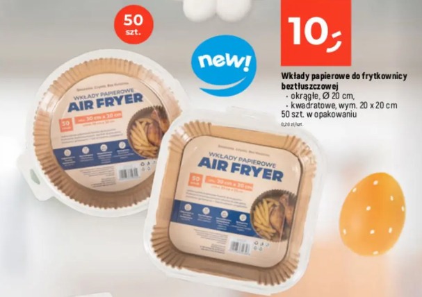 Wkłady papierowe do frytkownicy beztłuszczowej