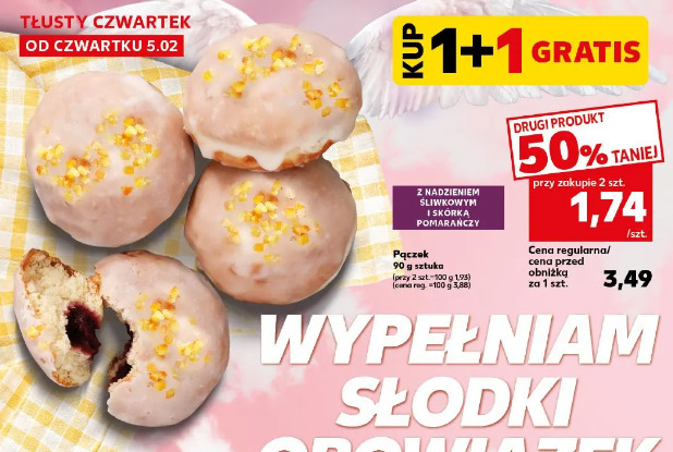 Pączek z nadzieniem śliwkowym i skórka pomarańczy