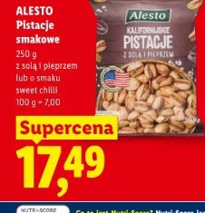 Alesto Pistacje smakowe z solą i pieprzem lub o smaku sweet chilli