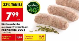Kiełbasa biała surowa z tymiankiem Kraina Mięs