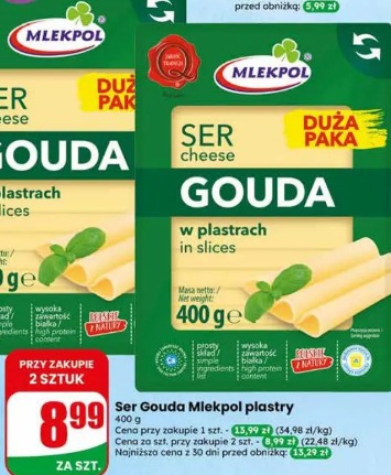 Ser Gouda Mlekpol plastry