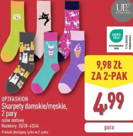 Up2fashion Skarpety damskie/męskie, 2 pary