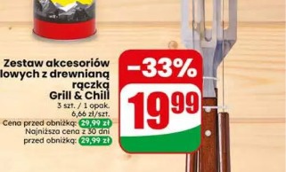 Zestaw akcesoriów grillowych z drewnianą rączką Grill & Chill