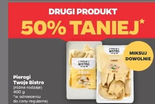 Pierogi Twoje Bistro drugi produkt 50% taniej