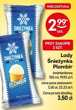 Lody Śnieżynka Plombir