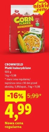 CROWNFIELD Płatki kukurydziane 