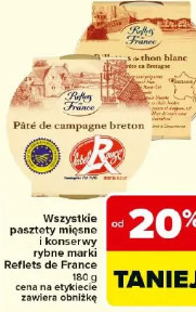 Wszystkie pasztety mięsne i konserwy rybne marki Reflets de France