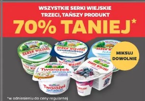 Wszystkie serki wiejskie trzeci, tańszy produkt 70% taniej