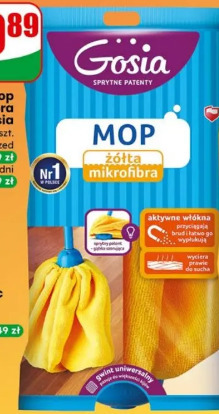Mop żółta mikrofibra zapas Gosia