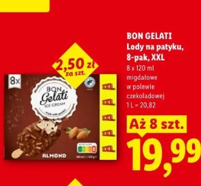 Bon Gelati Lody na patyku, 8-pak, XXL