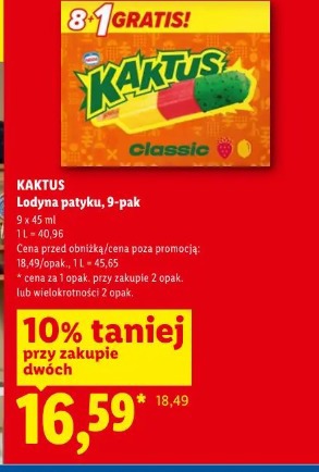 Kaktus Lody na patyku, 9-pak