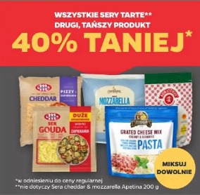 Wszystkie sery tarte drugi, tańszy produkt 40% taniej