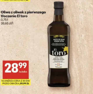 Oliwa z oliwek z pierwszego tłoczenia El toro